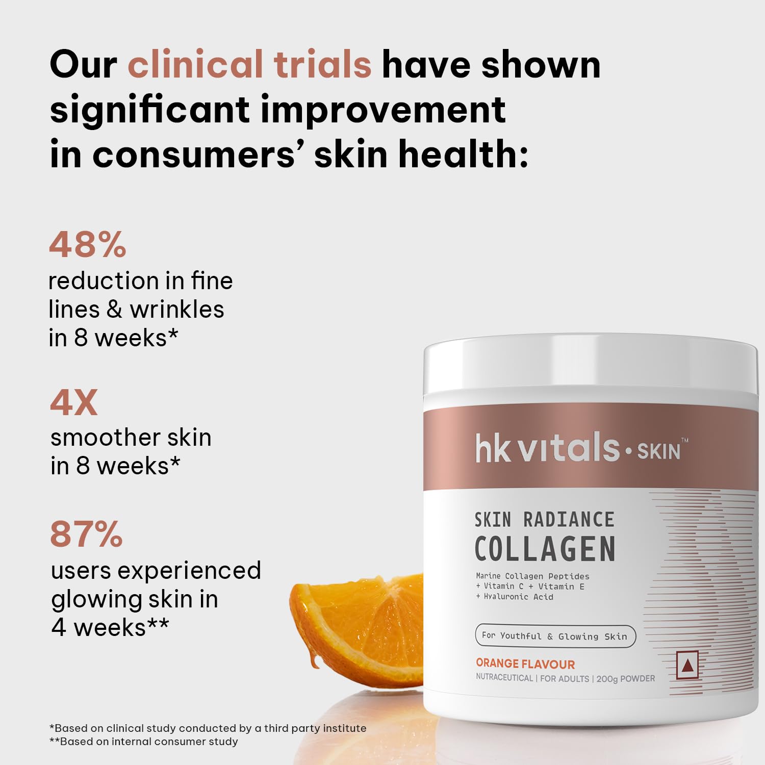 HK Vitals Collagen Powder Supplement, Marine Collagen with Vitamin C, E, Biotin and Hyaluronic Acid, Unisex Nutritional Suppl