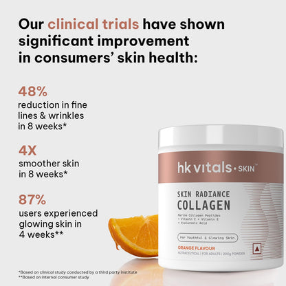 HK Vitals Collagen Powder Supplement, Marine Collagen with Vitamin C, E, Biotin and Hyaluronic Acid, Unisex Nutritional Suppl