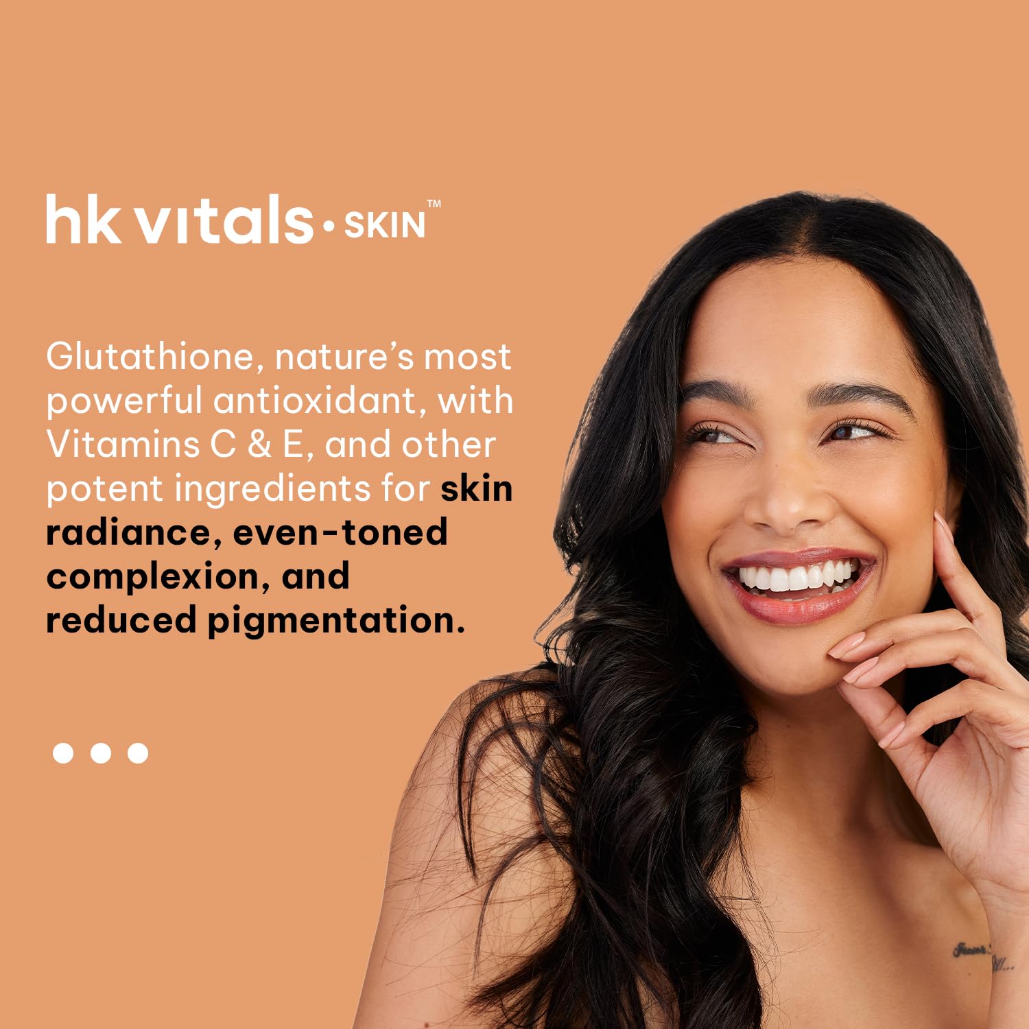 HK Vitals Glutathione, 30 Veg Capsules, Dietary Supplement with L-Glutathione and Antioxidants - back view