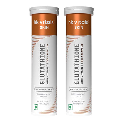 HK Vitals Glutathione Effervescent Tablets, 600mg L-Glutathione with Vitamin C & E, Nutritional Supplement, 15 Count (Pack of