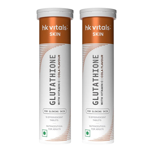 HK Vitals Glutathione Effervescent Tablets, 600mg L-Glutathione with Vitamin C & E, Nutritional Supplement, 15 Count (Pack of