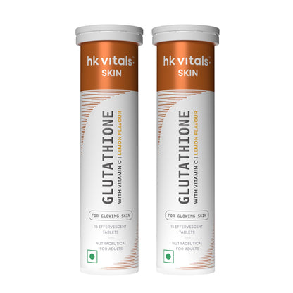 HK Vitals Glutathione Effervescent Tablets, 600mg L-Glutathione with Vitamin C & E, Nutritional Supplement, 15 Count (Pack of