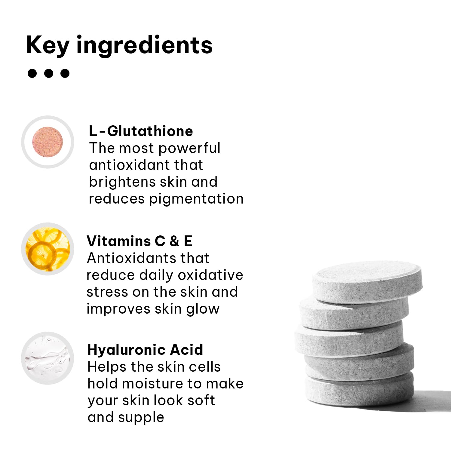 HK Vitals Glutathione Effervescent Tablets, 600mg L-Glutathione with Vitamin C & E, Nutritional Supplement, 15 Count (Pack of
