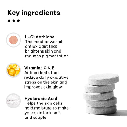 HK Vitals Glutathione Effervescent Tablets, 600mg L-Glutathione with Vitamin C & E, Nutritional Supplement, 15 Count (Pack of