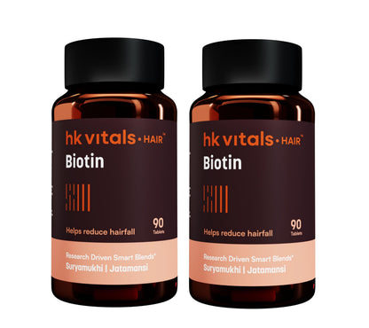 HK Vitals Hair Vitamins for Women, Vitamin B7 Biotin Tablets with Ashwagandha Tulsi Amla, Adult Dietary Supplement (14)