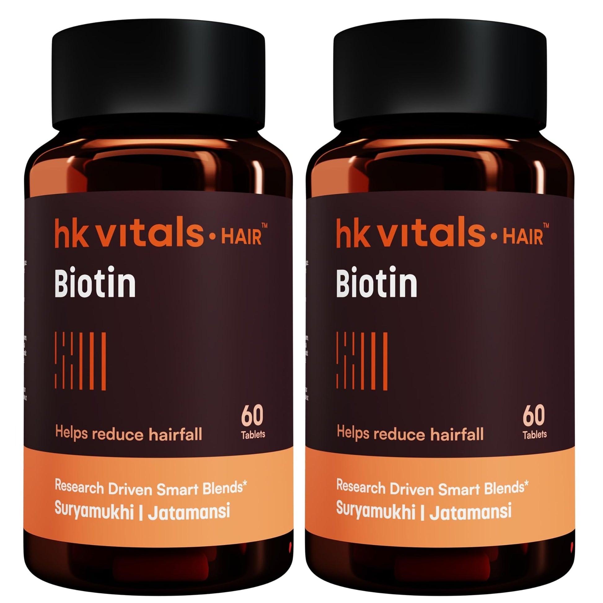 HK Vitals Hair Vitamins for Women, Vitamin B7 Biotin Tablets with Ashwagandha Tulsi Amla, Adult Dietary Supplement (22)