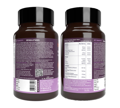 HK Vitals Hair Vitamins for Women, Vitamin B7 Biotin Tablets with Ashwagandha Tulsi Amla, Adult Dietary Supplement - ingredie