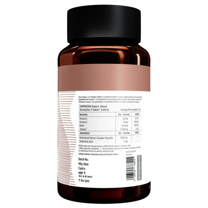 HK Vitals Marine Collagen Peptides, 90 Tablets, Unflavoured, Adult Nutritional Supplement - close-up detail