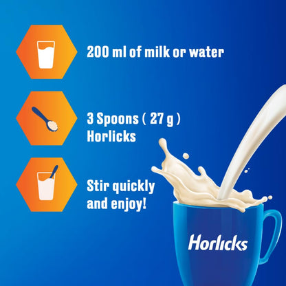 Horlicks Classic Malt Nutrition Drink Mix, 1kg Refill Powder - back view