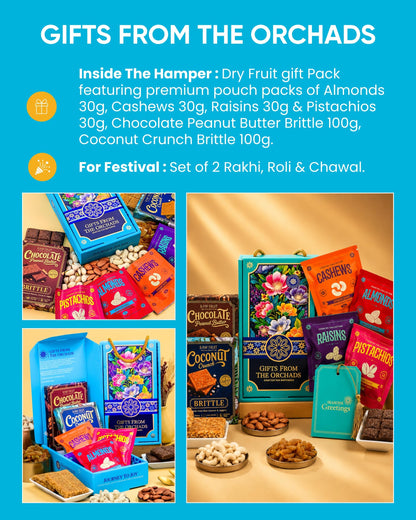 Hyperfoods® Rakhi Hamper For Brother RawFruit Gifts From The Orchards Dry fruit 120 Grams(Cashews, Almonds, Pista, Raisins 30