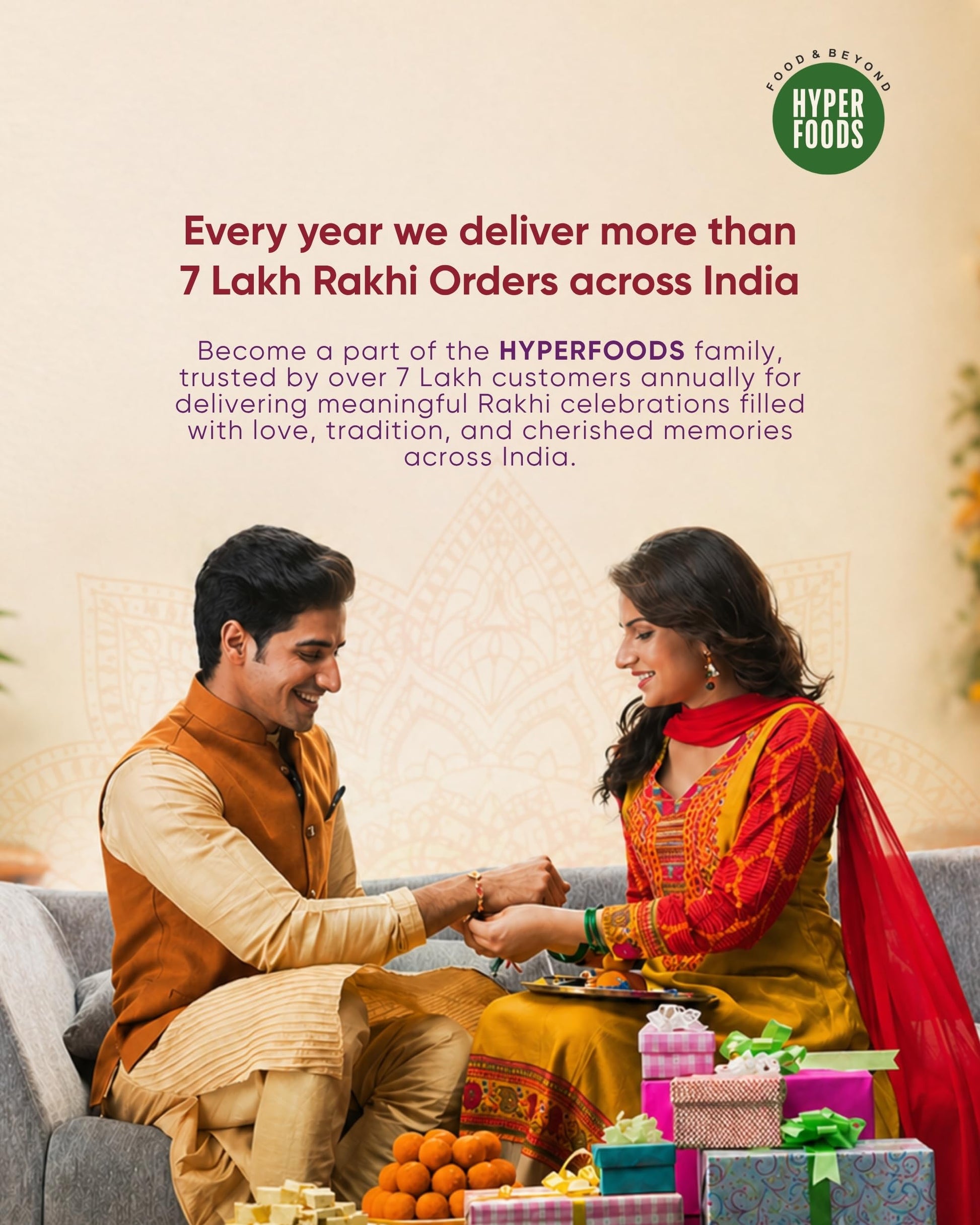 Hyperfoods® Rakhi Hamper For Brother RawFruit Gifts From The Orchards Dry fruit 120 Grams(Cashews, Almonds, Pista, Raisins 30