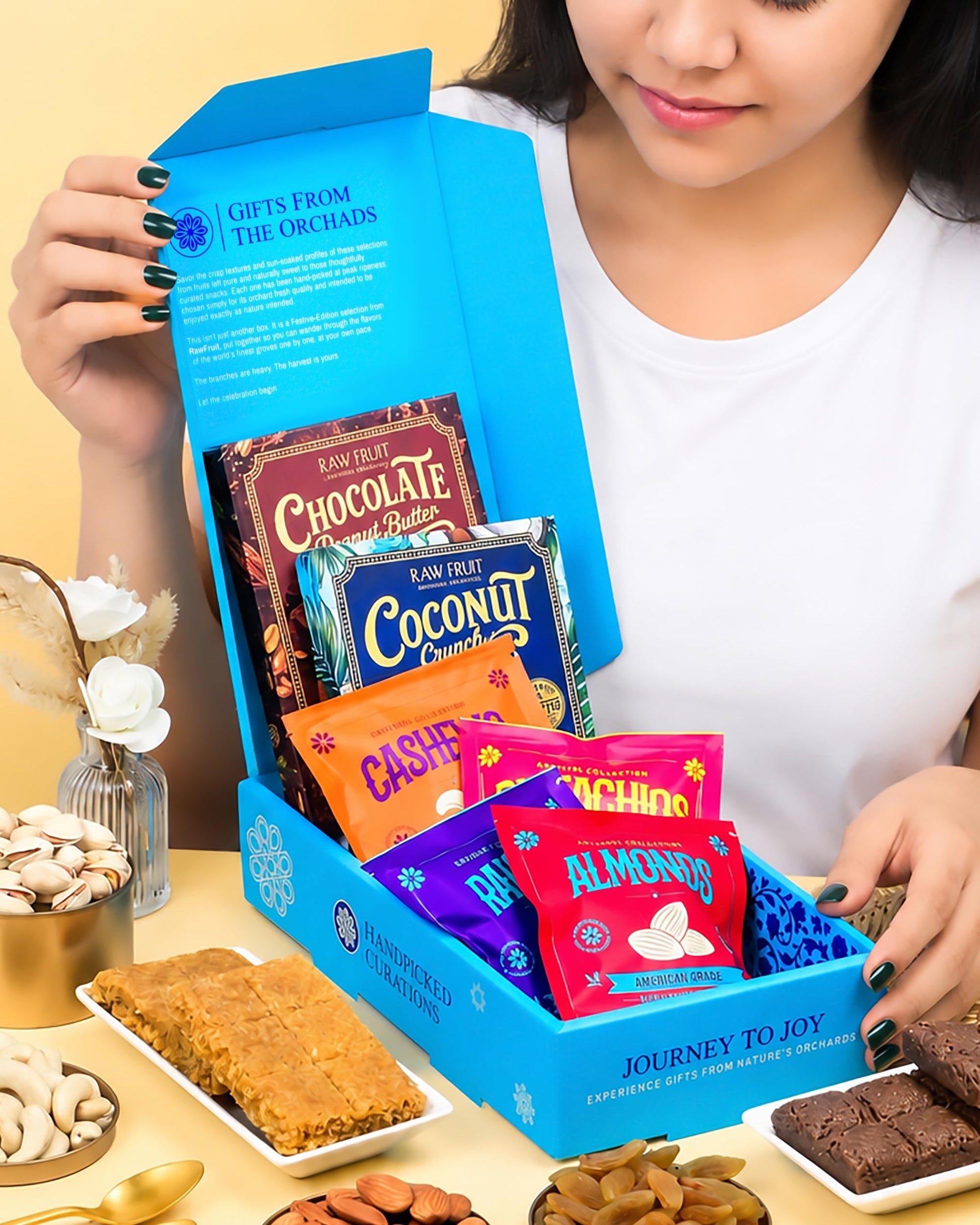 Hyperfoods® Rakhi Hamper For Brother RawFruit Gifts From The Orchards Dry fruit 120 Grams(Cashews, Almonds, Pista, Raisins 30