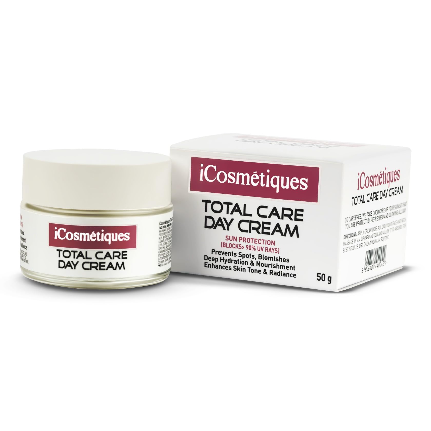 iCosmetiques Day Cream |Vitamins B3, C, E |Shea Butter & Glycerin |SPF Protection with 4 Sunscreens for Glowing Skin |Mineral