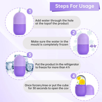 IMEASY Silicone Ice Roller for Face, Refillable Facial Massage Tool with Diamond-Cut Surface and Leak-Proof Design - packagin