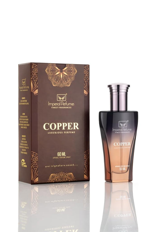 Imperial Perfumes Copper Perfume, 60ml, Unisex Fragrance in Crystal Glass Bottle