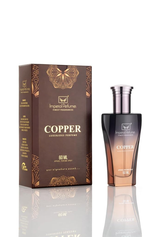 Imperial Perfumes Copper Perfume, 60ml, Unisex Fragrance in Crystal Glass Bottle