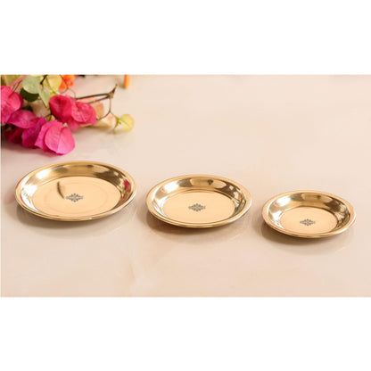 INDIAN ART VILLA Brass Pooja Thali, Golden, Home Temple Decor - packaging