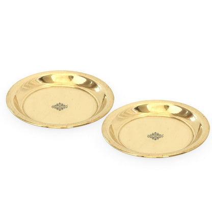 INDIAN ART VILLA Brass Pooja Thali, Golden, Home Temple Decor (6)