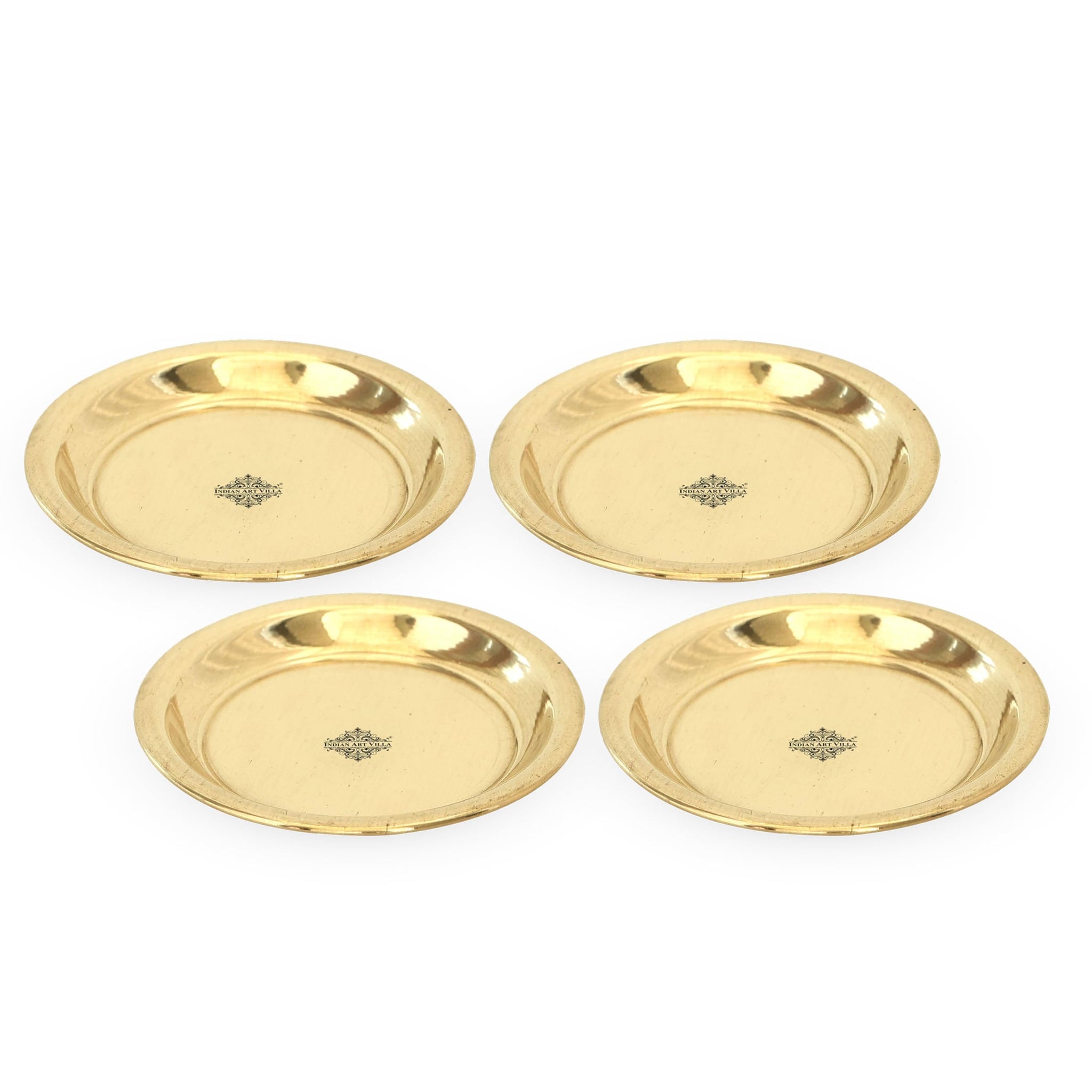 INDIAN ART VILLA Brass Pooja Thali, Golden, Home Temple Decor (7)
