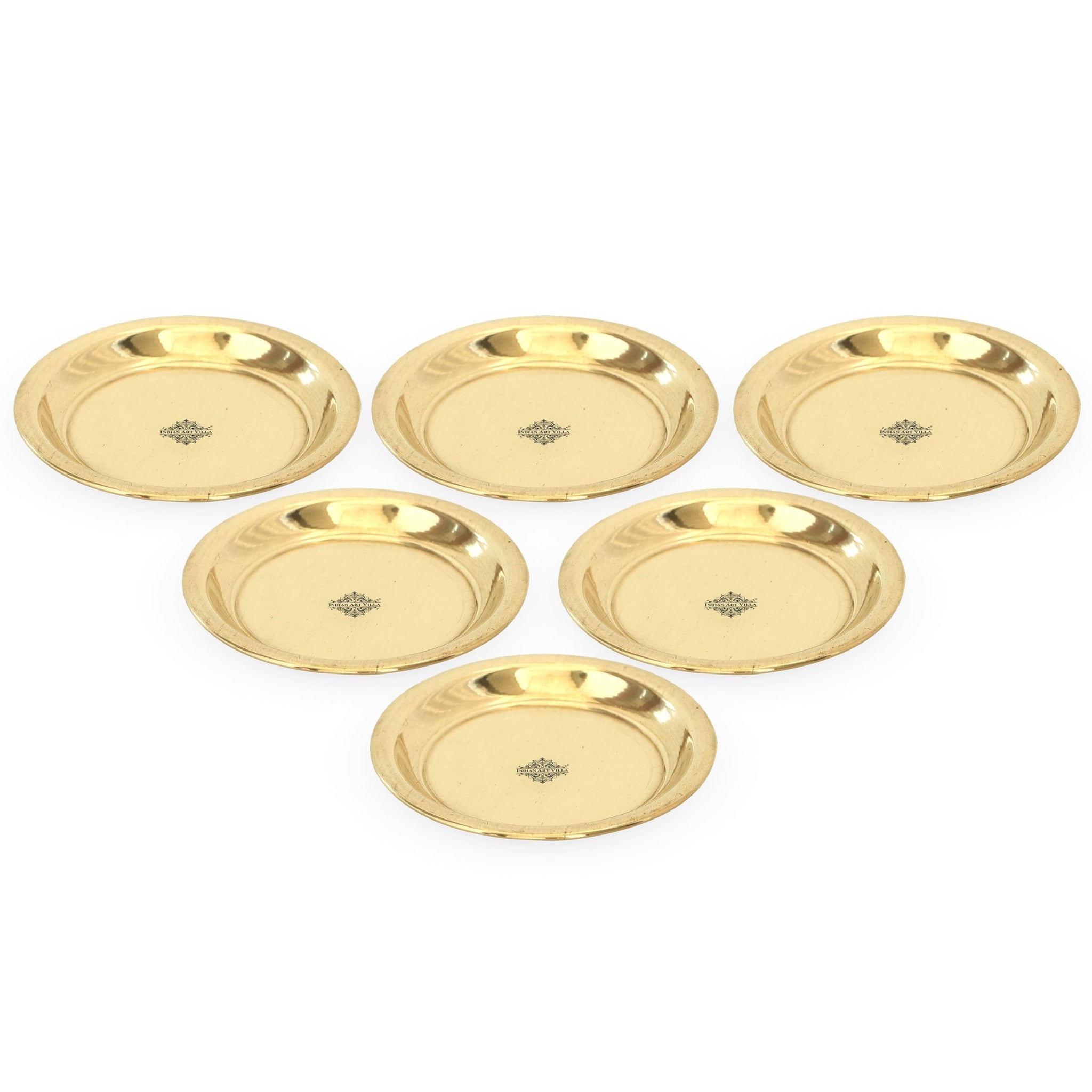 INDIAN ART VILLA Brass Pooja Thali, Golden, Home Temple Decor (8)