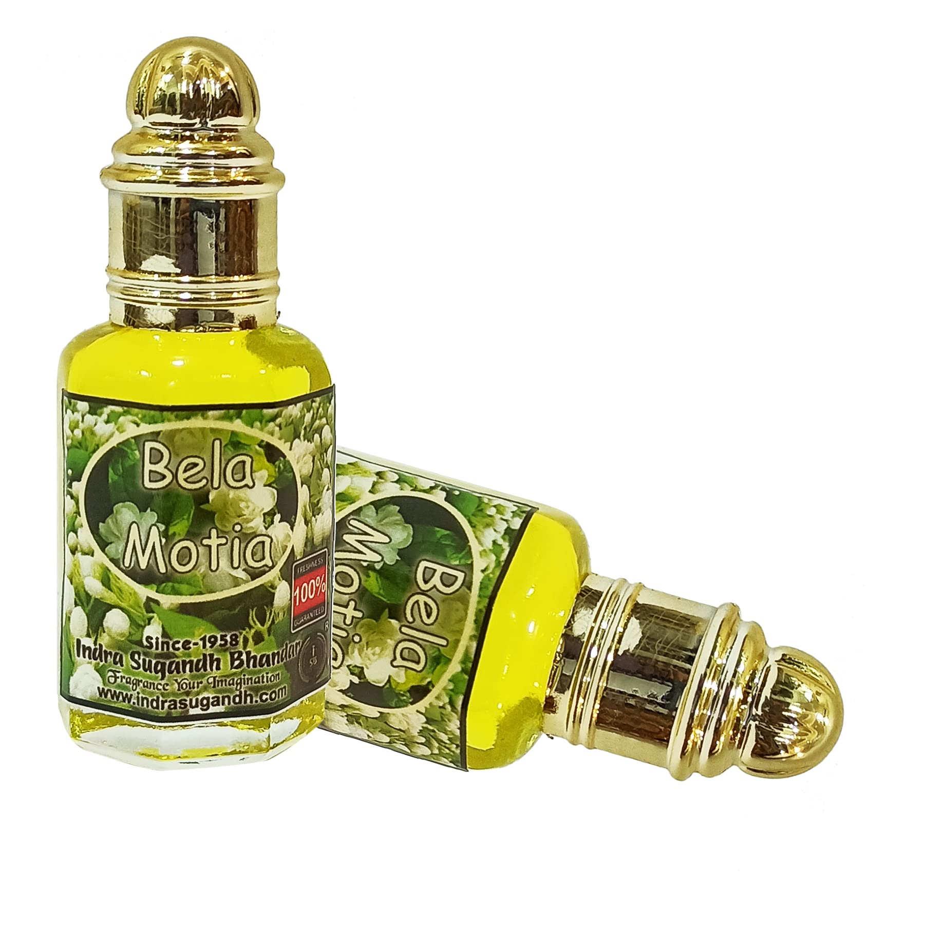 INDRA SUGANDH BHANDAR Bela Motia Pure Mogra Attar, Alcohol-Free Roll-On Perfume, 12ml, Unisex Fragrance