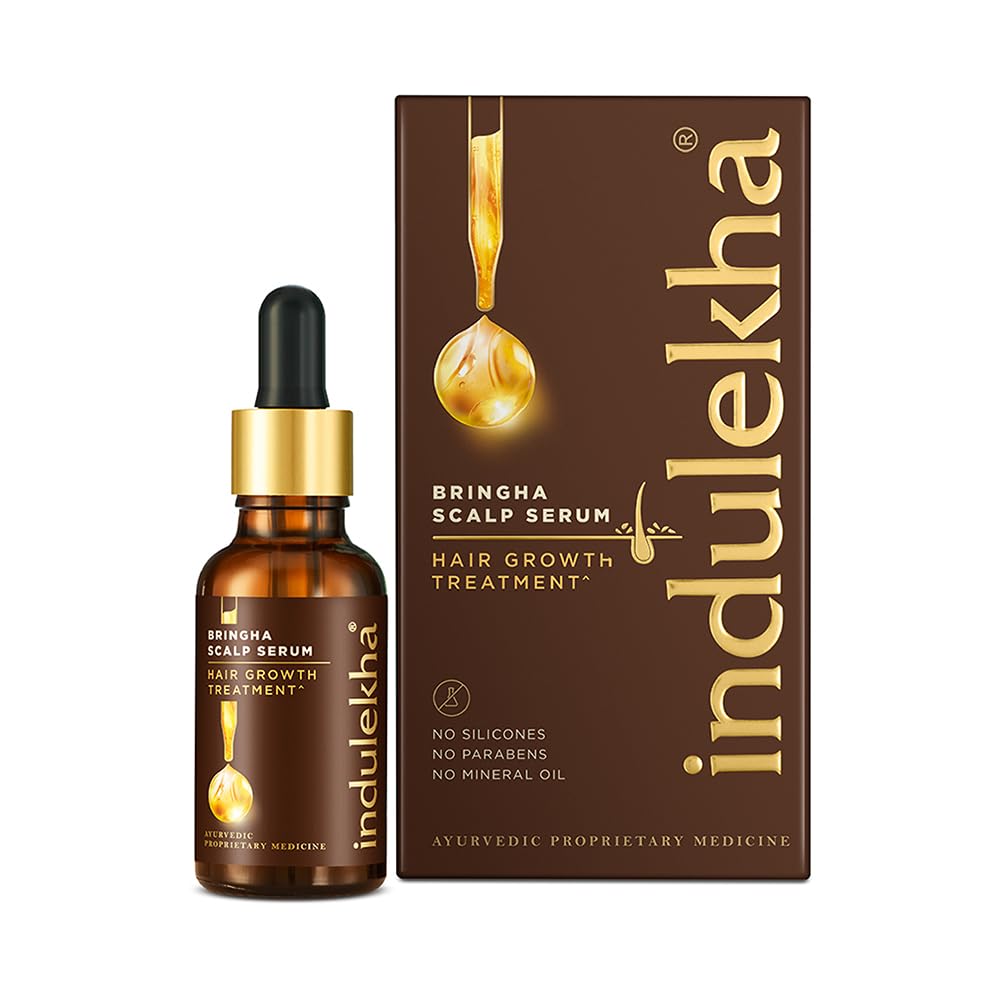 Indulekha Bringha Scalp Serum, 30ml, Ayurvedic Hair, 30g, Hair Regrowth Treatments - front view