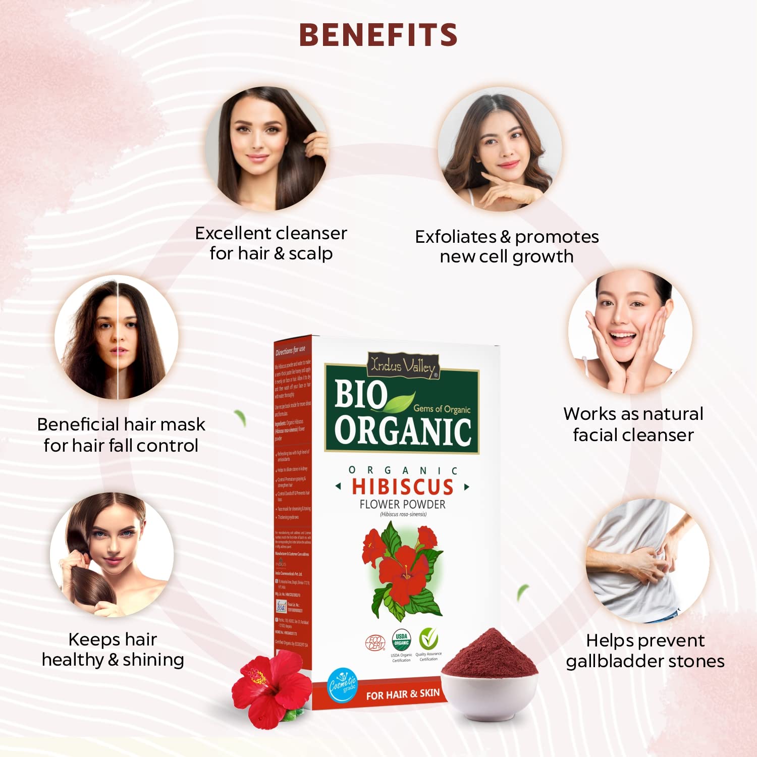 INDUS VALLEY Amla Powder, Organic Indian Gooseberry Powder, Natural Herbal Powder - front view (19)