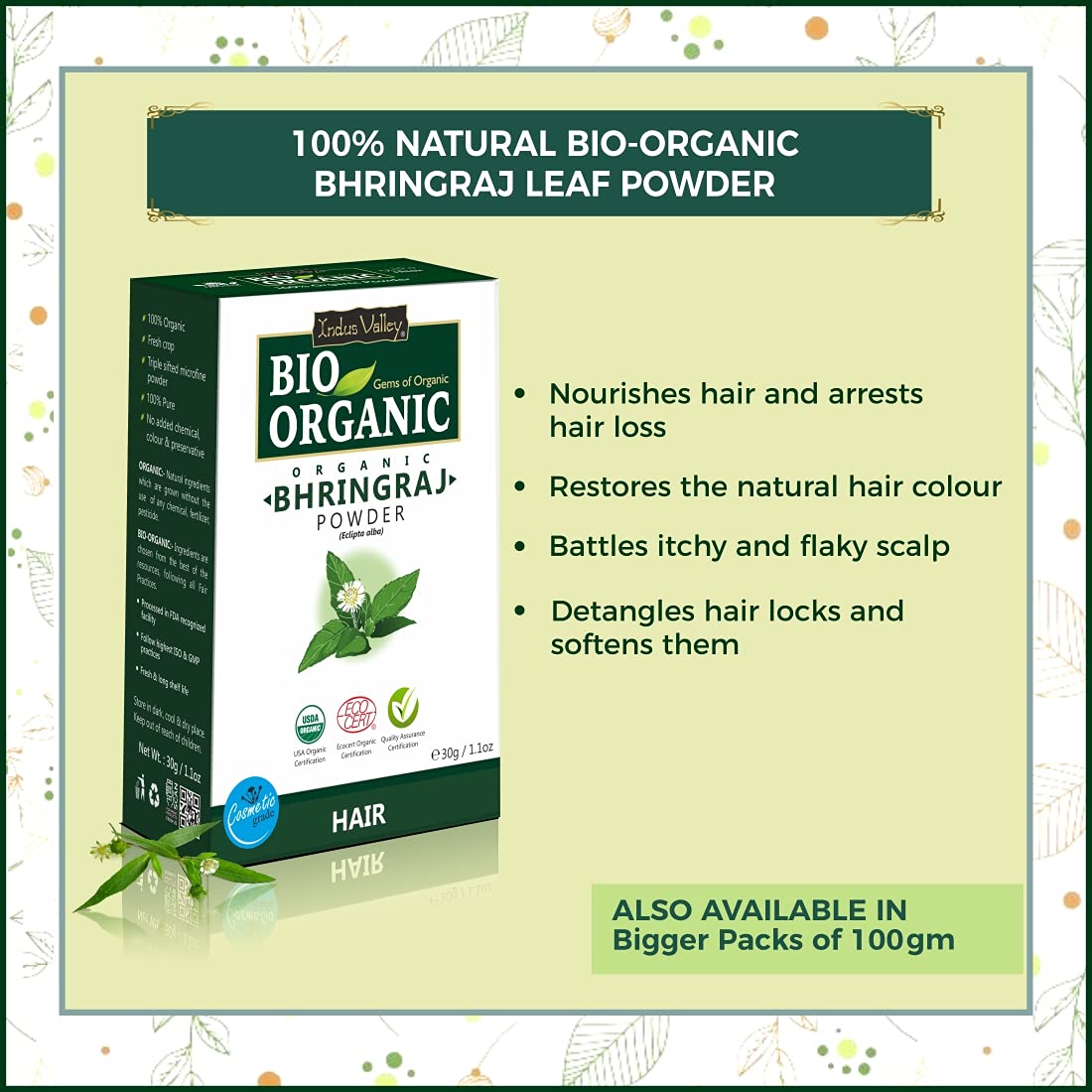 INDUS VALLEY Amla Powder, Organic Indian Gooseberry Powder, Natural Herbal Powder - back view (43)
