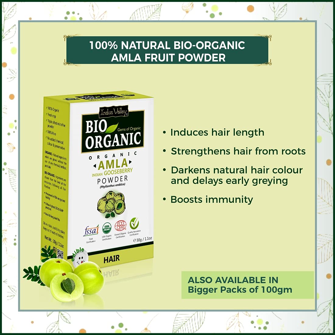 INDUS VALLEY Amla Powder, Organic Indian Gooseberry Powder, Natural Herbal Powder - packaging (44)