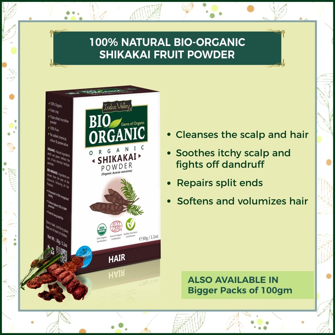 INDUS VALLEY Amla Powder, Organic Indian Gooseberry Powder, Natural Herbal Powder - ingredients panel (46)