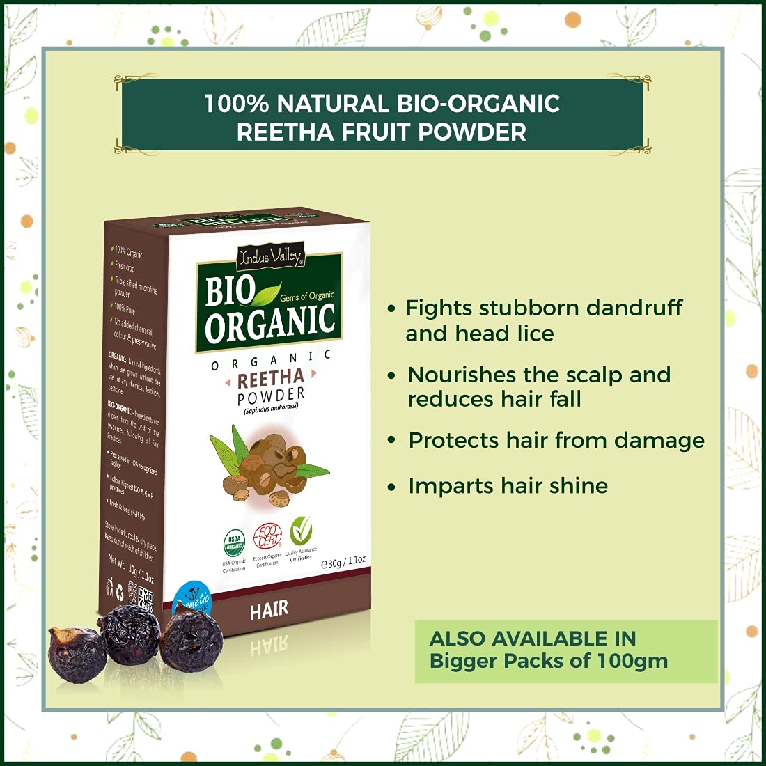 INDUS VALLEY Amla Powder, Organic Indian Gooseberry Powder, Natural Herbal Powder - packaging (52)