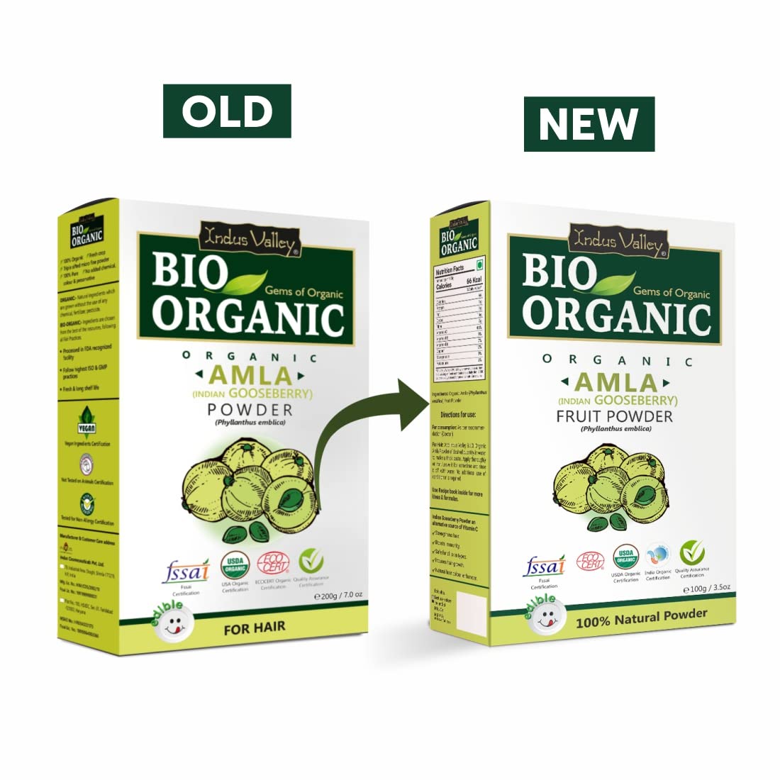 INDUS VALLEY Amla Powder, Organic Indian Gooseberry Powder, Natural Herbal Powder - back view (58)