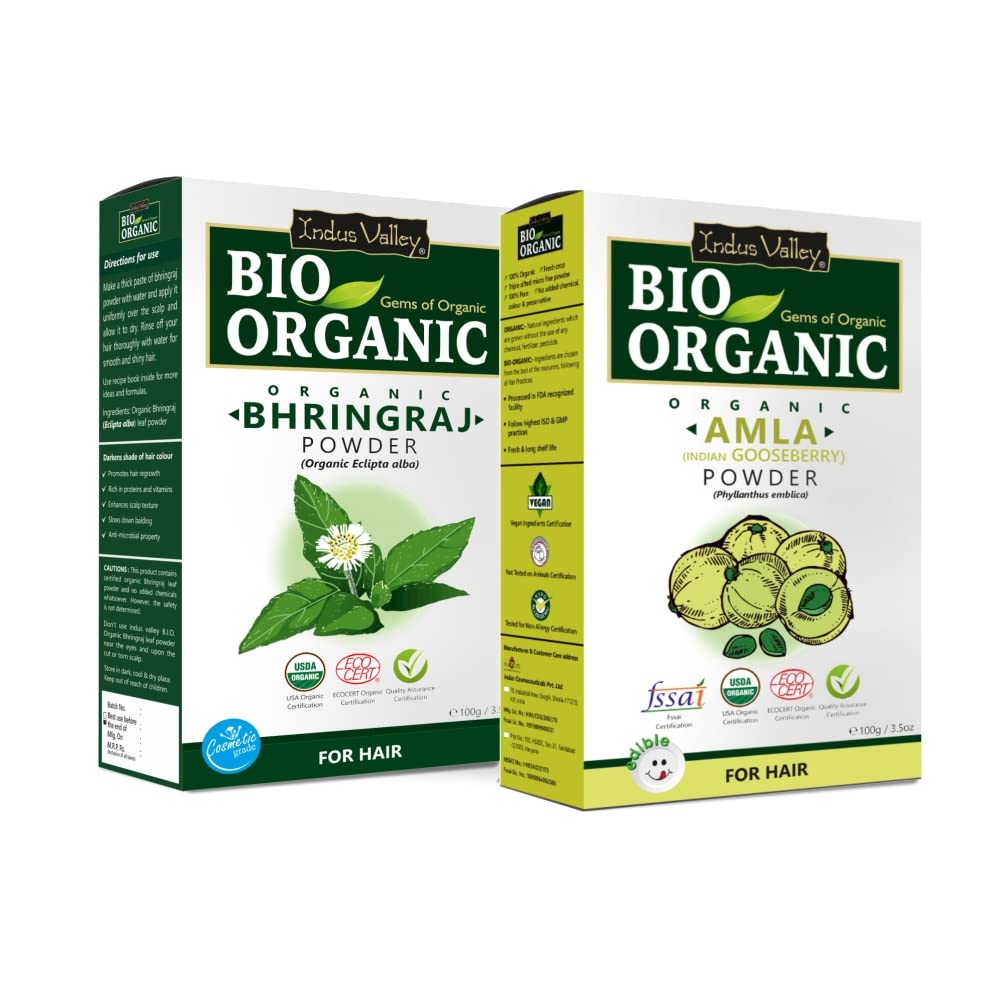INDUS VALLEY Amla Powder, Organic Indian Gooseberry Powder, Natural Herbal Powder (60)