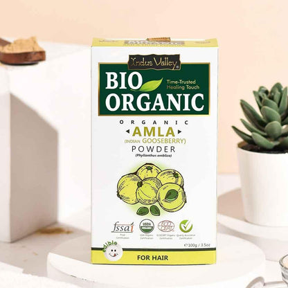 INDUS VALLEY Amla Powder, Organic Indian Gooseberry Powder, Natural Herbal Powder - size and scale
