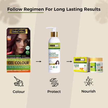 INDUS VALLEY Semi-Permanent Hair Colour Gel, Ammonia & PPD Free, Organic Herbs, Grey Coverage, 220ml - in use (17)