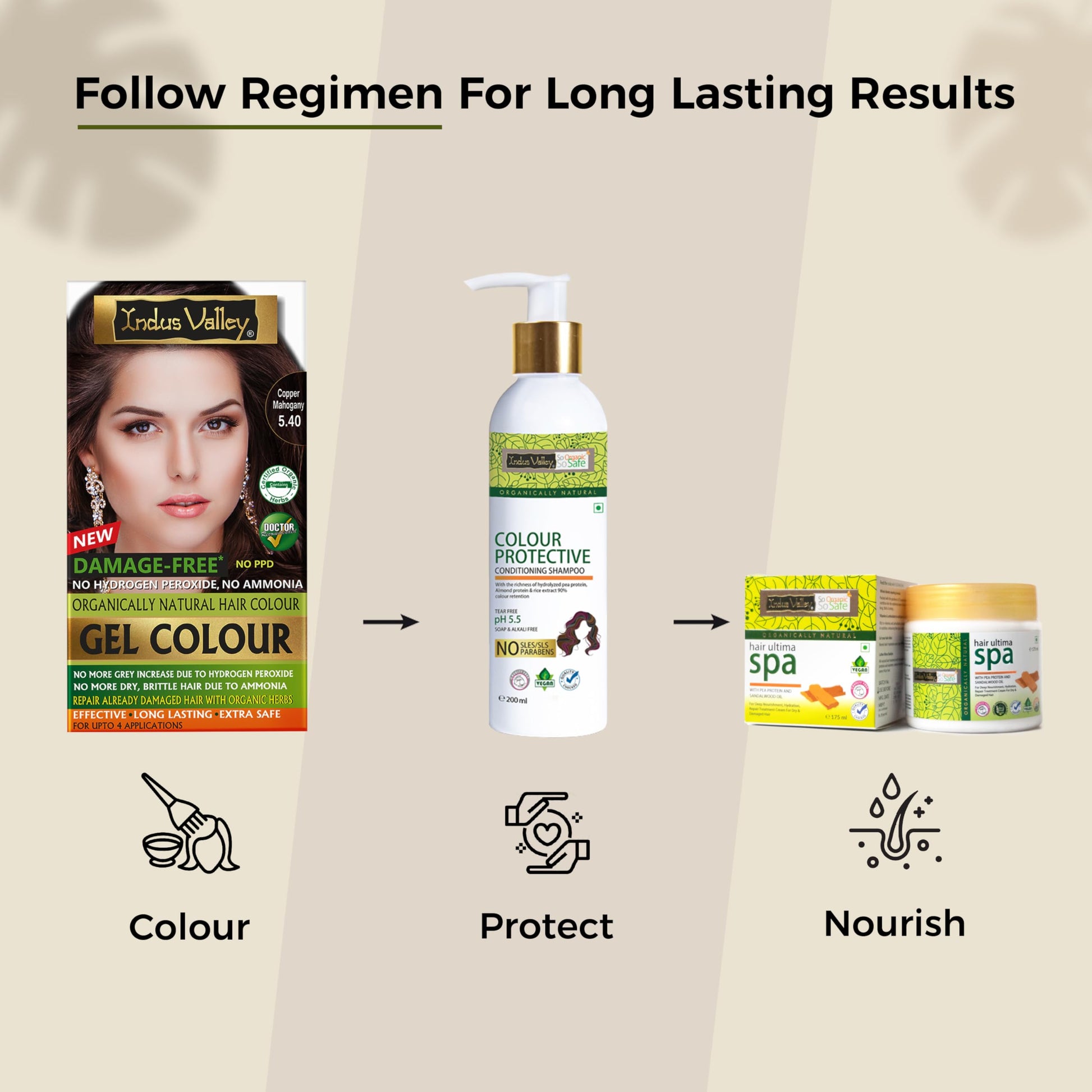 INDUS VALLEY Semi-Permanent Hair Colour Gel, Ammonia & PPD Free, Organic Herbs, Grey Coverage, 220ml - in use (26)