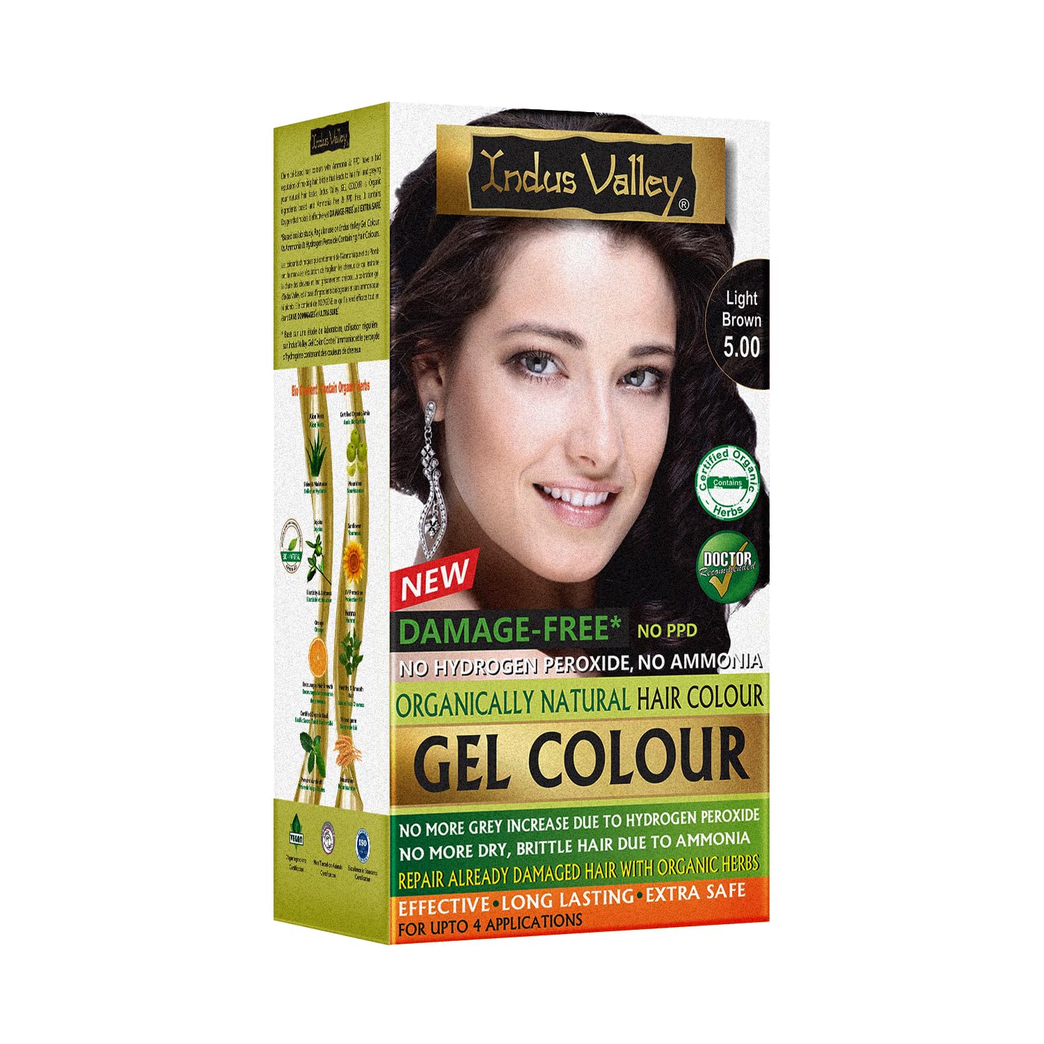 INDUS VALLEY Semi-Permanent Hair Colour Gel, Ammonia & PPD Free, Organic Herbs, Grey Coverage, 220ml (36)