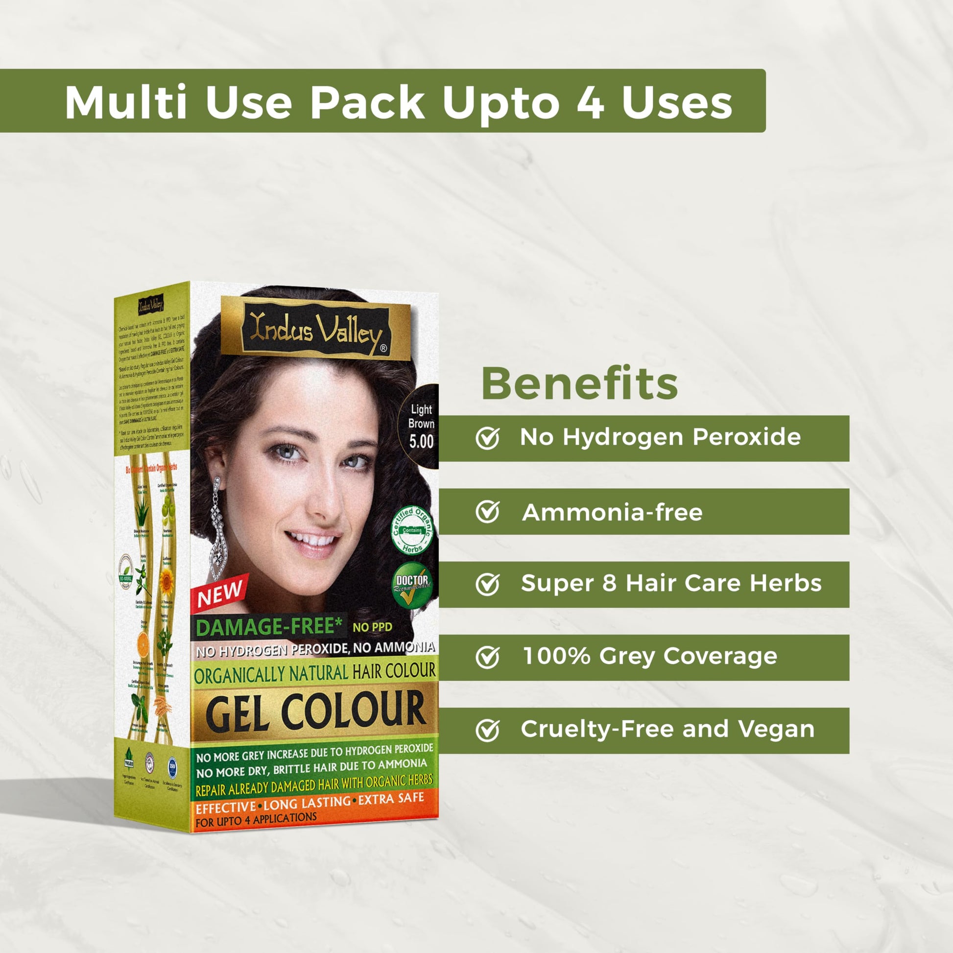 INDUS VALLEY Semi-Permanent Hair Colour Gel, Ammonia & PPD Free, Organic Herbs, Grey Coverage, 220ml - ingredients panel (41)