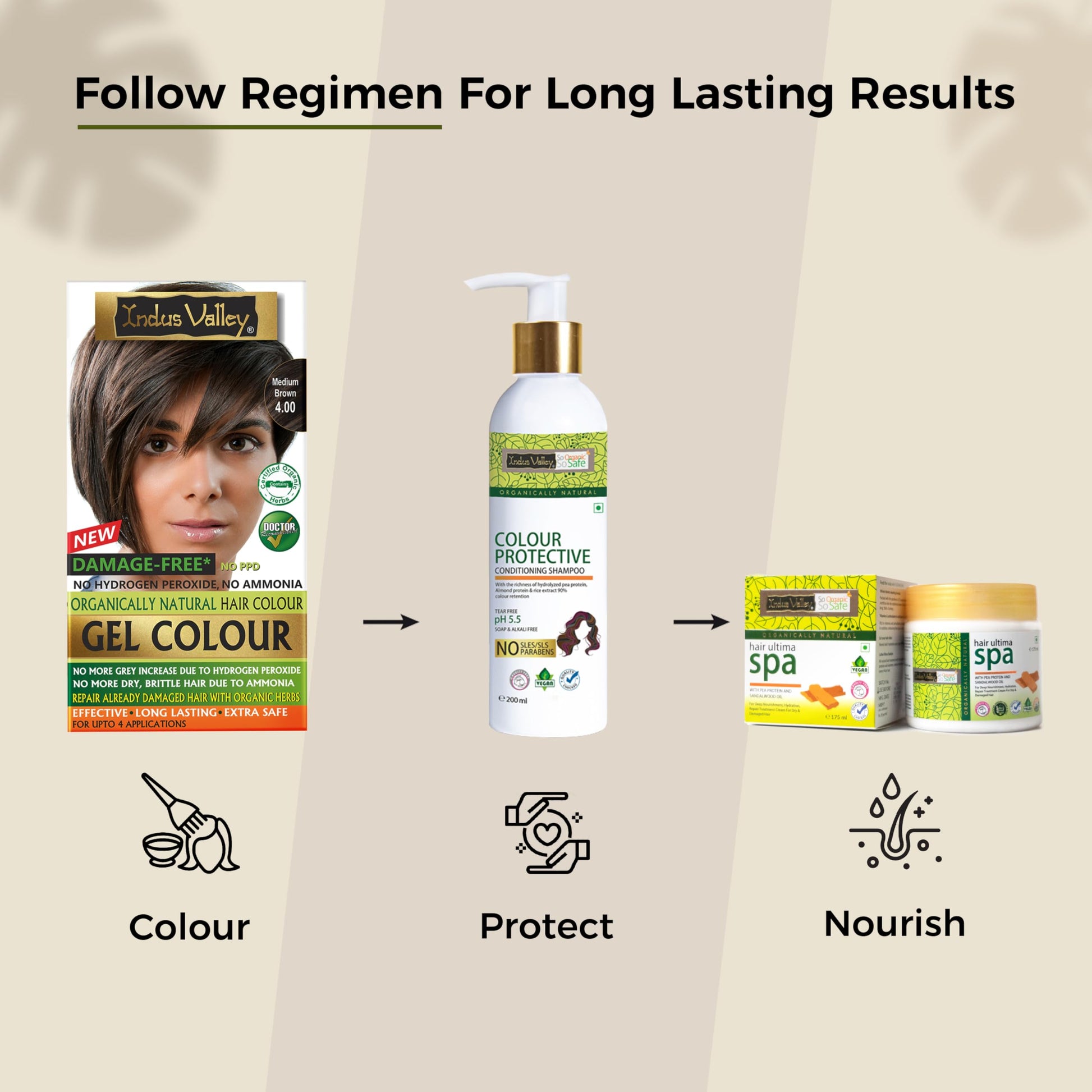 INDUS VALLEY Semi-Permanent Hair Colour Gel, Ammonia & PPD Free, Organic Herbs, Grey Coverage, 220ml - in use (48)