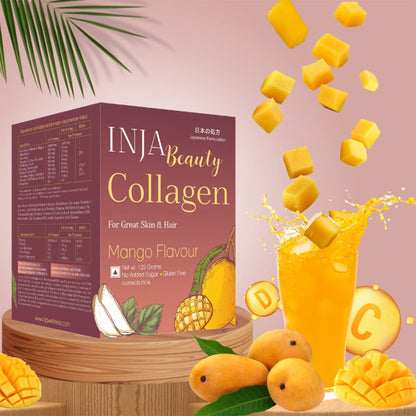 INJA Wellness Marine Collagen Powder Supplement with Vitamin C, Sugar-Free, Gluten-Free, Hydrolyzed Type 1 - front view (11)
