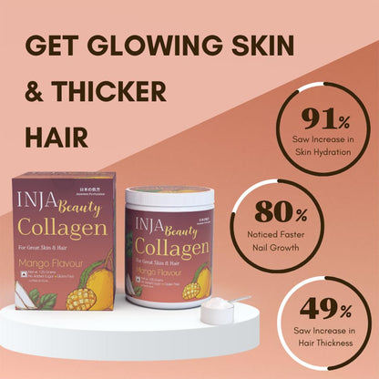 INJA Wellness Marine Collagen Powder Supplement with Vitamin C, Sugar-Free, Gluten-Free, Hydrolyzed Type 1 - back view (12)