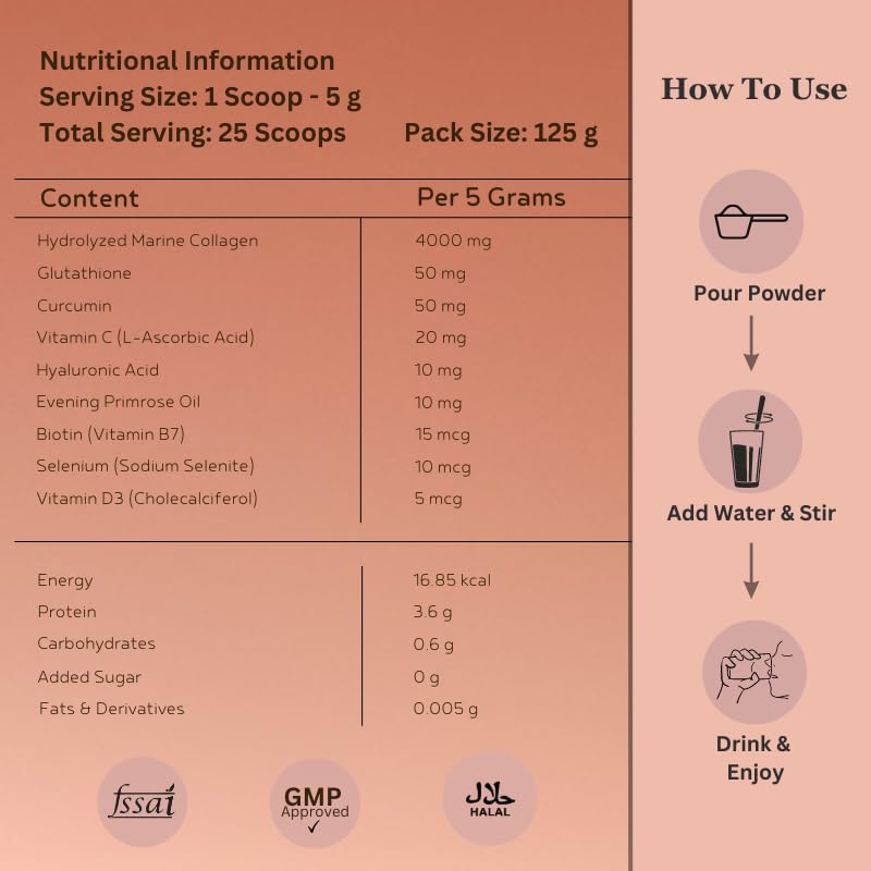 INJA Wellness Marine Collagen Powder Supplement with Vitamin C, Sugar-Free, Gluten-Free, Hydrolyzed Type 1 - close-up detail 
