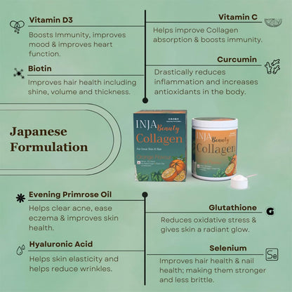 INJA Wellness Marine Collagen Powder Supplement with Vitamin C, Sugar-Free, Gluten-Free, Hydrolyzed Type 1 - label detail (21