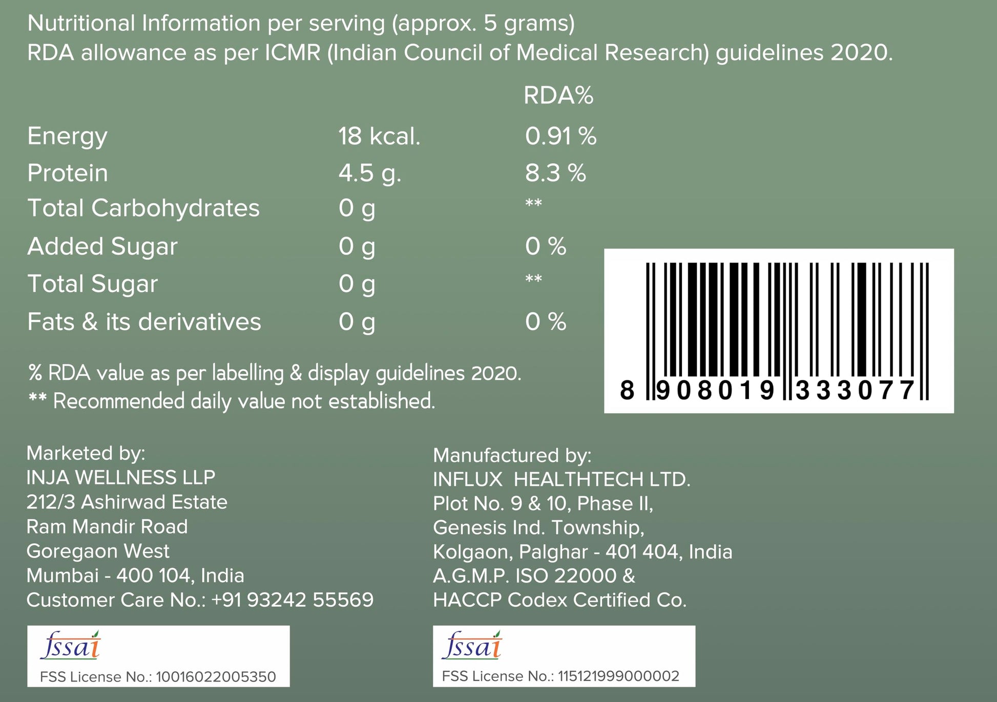 INJA Wellness Marine Collagen Powder Supplement with Vitamin C, Sugar-Free, Gluten-Free, Hydrolyzed Type 1 - close-up detail 