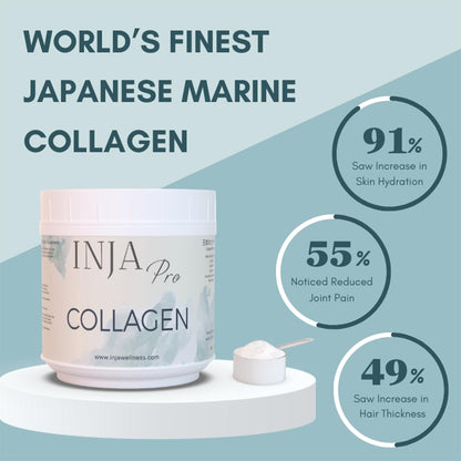 INJA Wellness Marine Collagen Powder Supplement with Vitamin C, Sugar-Free, Gluten-Free, Hydrolyzed Type 1 - front view (45)