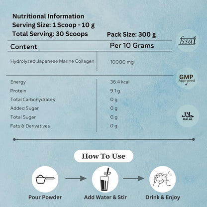 INJA Wellness Marine Collagen Powder Supplement with Vitamin C, Sugar-Free, Gluten-Free, Hydrolyzed Type 1 - label detail (48