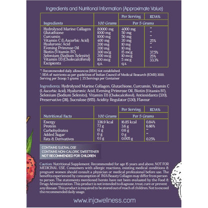 INJA Wellness Marine Collagen Powder Supplement with Vitamin C, Sugar-Free, Gluten-Free, Hydrolyzed Type 1 - close-up detail