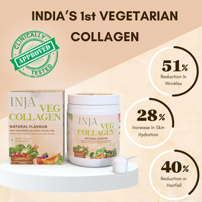 INJA Wellness Veg Collagen Adult Supplement Powder, Plant-Based, Natural Flavor, No Added Sugar - back view