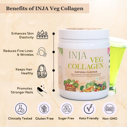 INJA Wellness Veg Collagen Adult Supplement Powder, Plant-Based, Natural Flavor, No Added Sugar - packaging