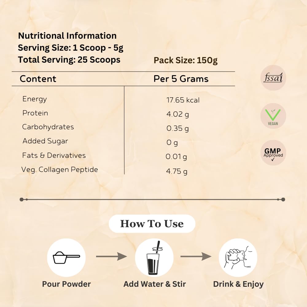 INJA Wellness Veg Collagen Adult Supplement Powder, Plant-Based, Natural Flavor, No Added Sugar - label detail